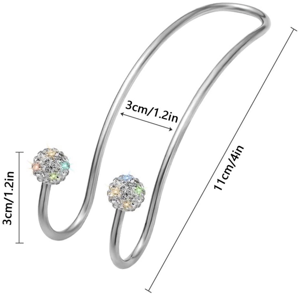 Crystal Bling Car Backseat Hooks 4pc Silver